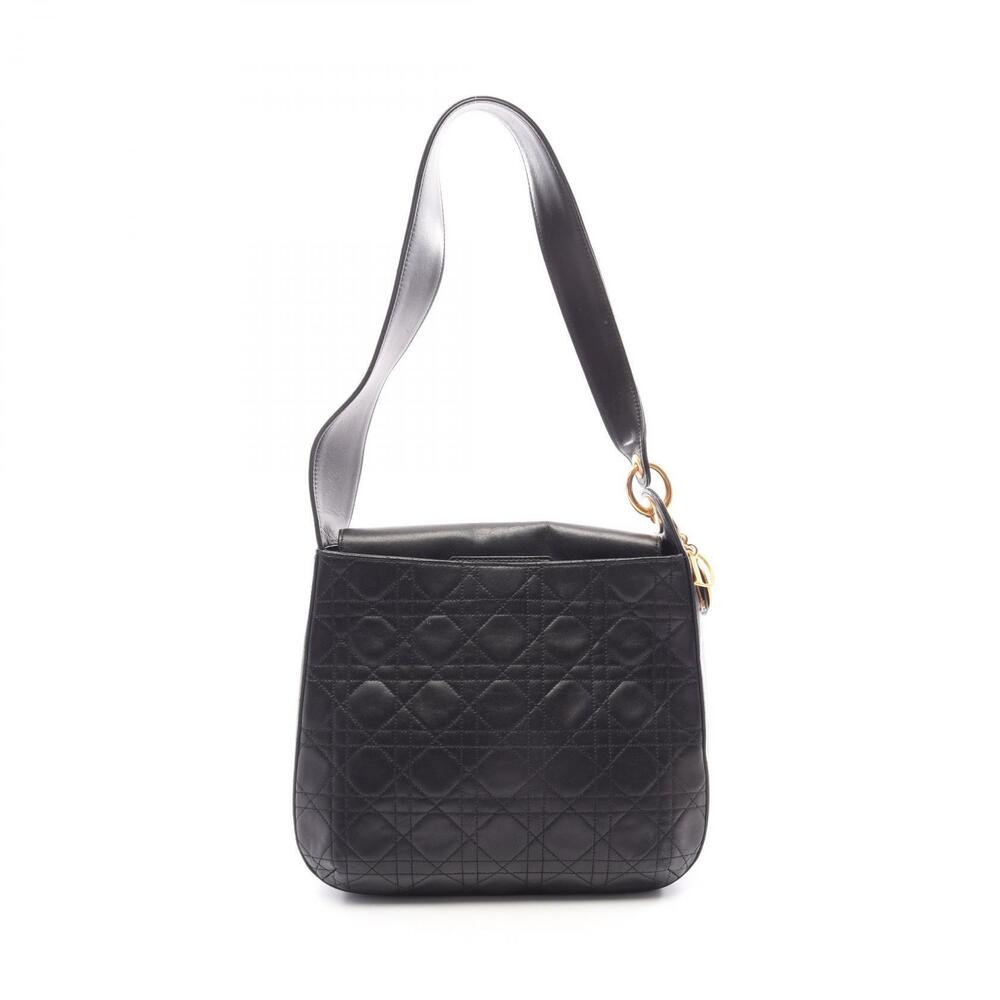 Christian Dior Lady Leather Shoulder Bag Black